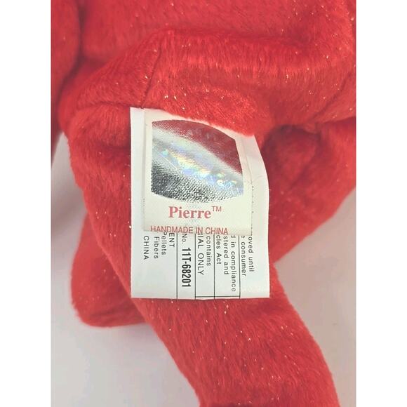 2001 Ty Beanie Baby "Pierre" Retired Canadian Flag Red Teddy Bear BB30 - Picture 4 of 5